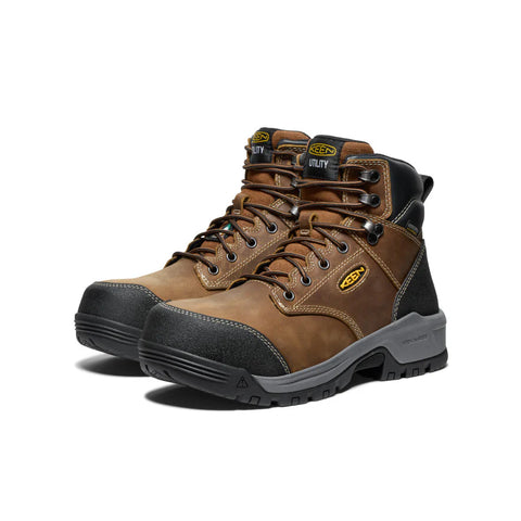 1029855 Keen Utility Men’s Evanston 6” CSA Waterproof (Carbon Fiber Toe) Bison/Black